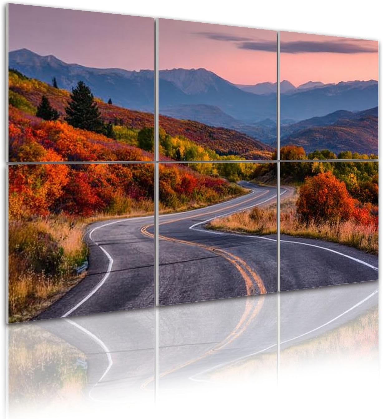 6 Pack Art Acoustic Panels Winding mountain road fall colors Sound Absorbing Panel 48