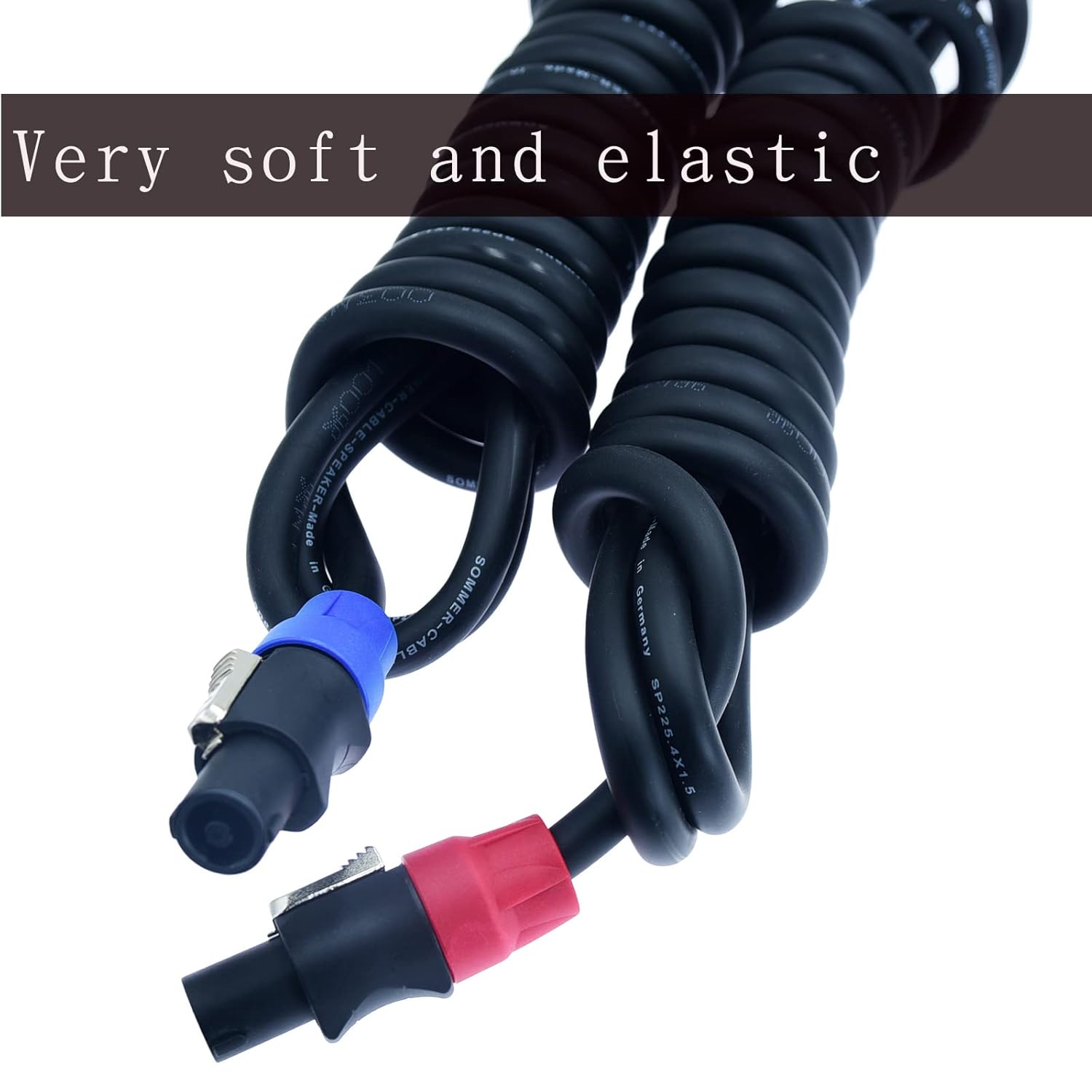 speak on 2Pcs Professional Speakon to 1/4 Inch ts Speaker Cable for pa jack Pair 14 awg Gauge Male Audio port plug Amplifier Connection dj amp Heavy Duty bocina Cord Wire ft with Twist Lock(100 feet)