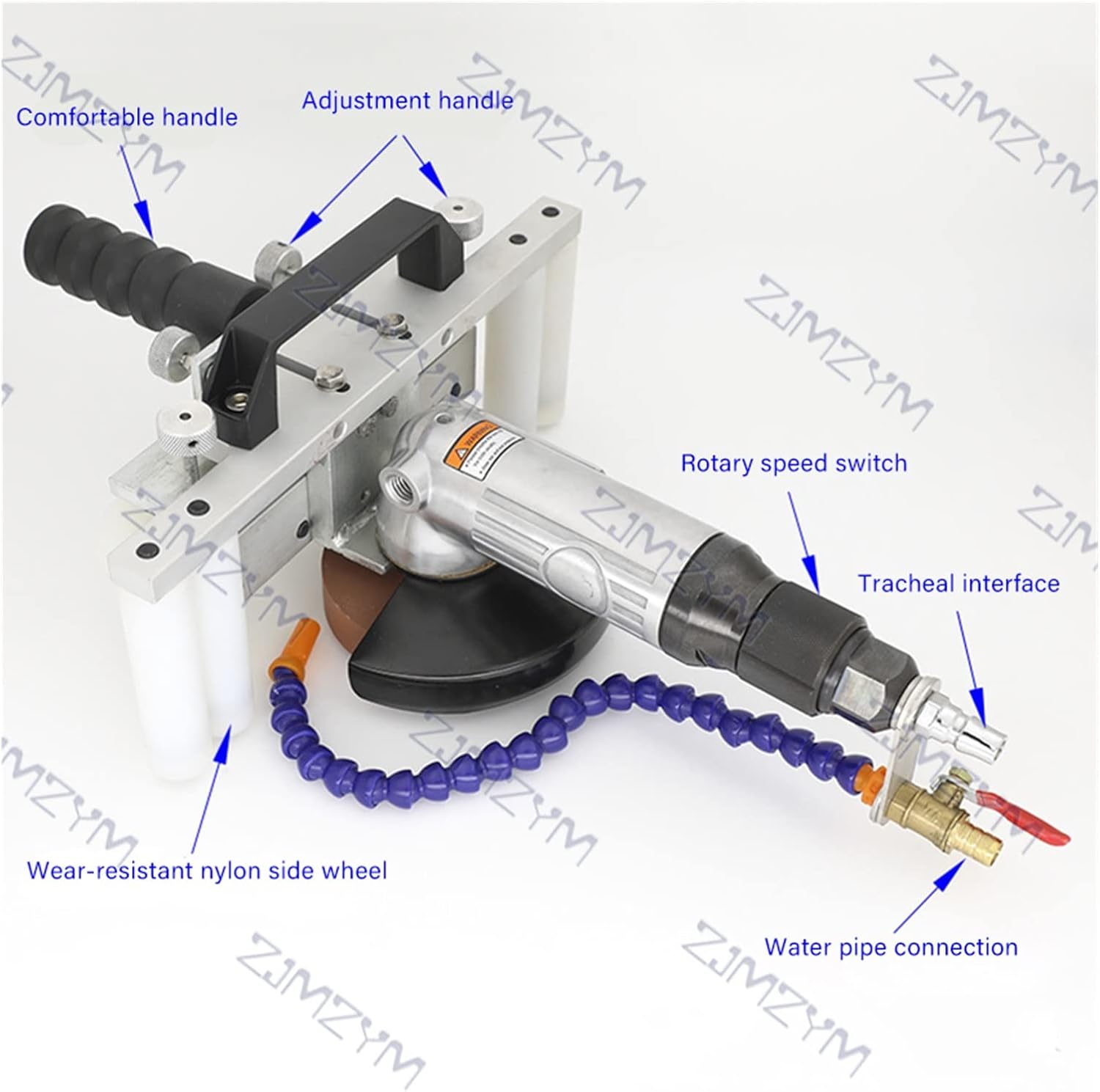 Pneumatic Edging Machine Glass Pneumatic Edger Straight Edge Corner Rounding Machine Ceramics Stone Edge Grinding Machine with Efficiency(10MM)