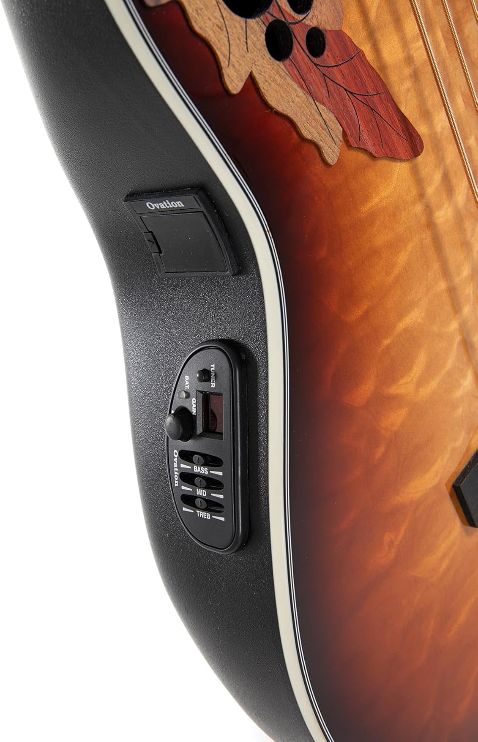 Ovation Celebrity Elite Plus Bass CEB44X-7C Mid-depth Acoustic-Electric - Cognac Burst