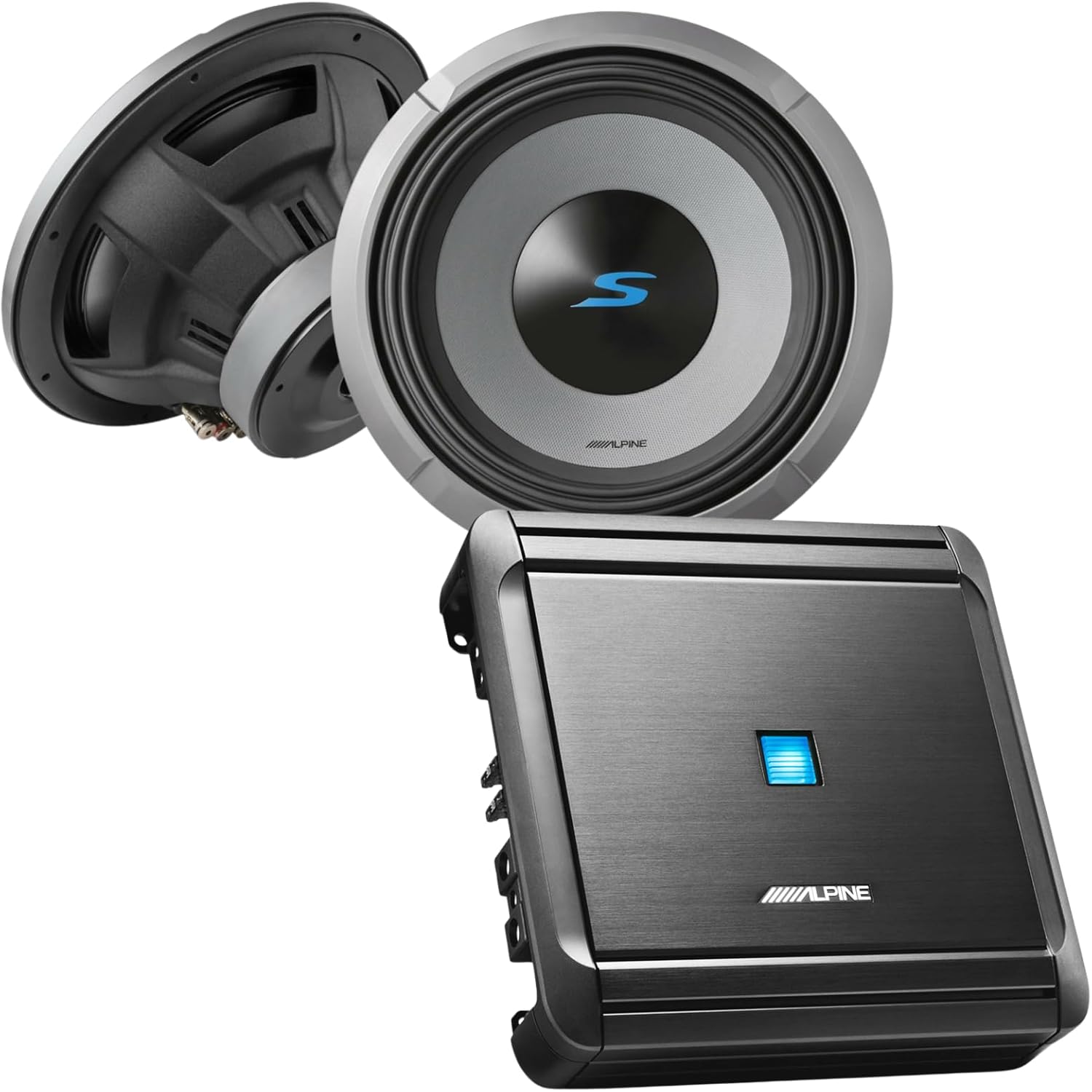 Alpine S2-W12D4 12” 1800W Peak S-Series Dual 4-Ohm Car Subwoofer + Alpine MRV-M500 500W RMS Monoblock Amplifier – High-Performance Bass Bundle for Deep, Reliable Sound