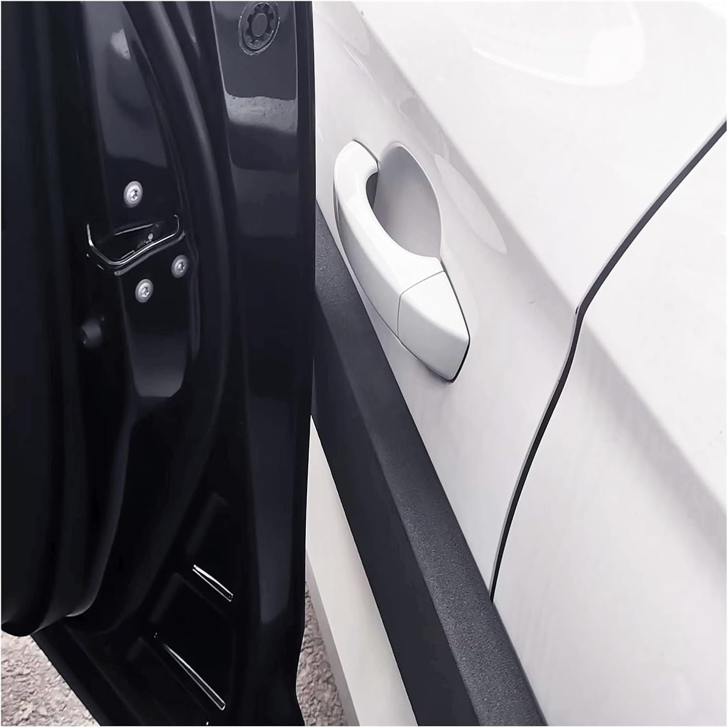 XPLKQXE Magnetic Car Door Protector, Removable Car Door Ding Protector Strips for Garage Parking, Prevents Dents, Scratches, & Dings, Suitable for Iron Body (Color : Black-4pcs, Size : 43.3x3.9x1.2i