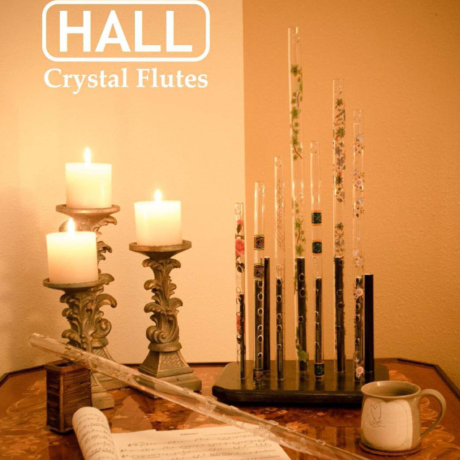 Hall Crystal Flute 22205 - Offset Glass Flute in D - Taj Mahal