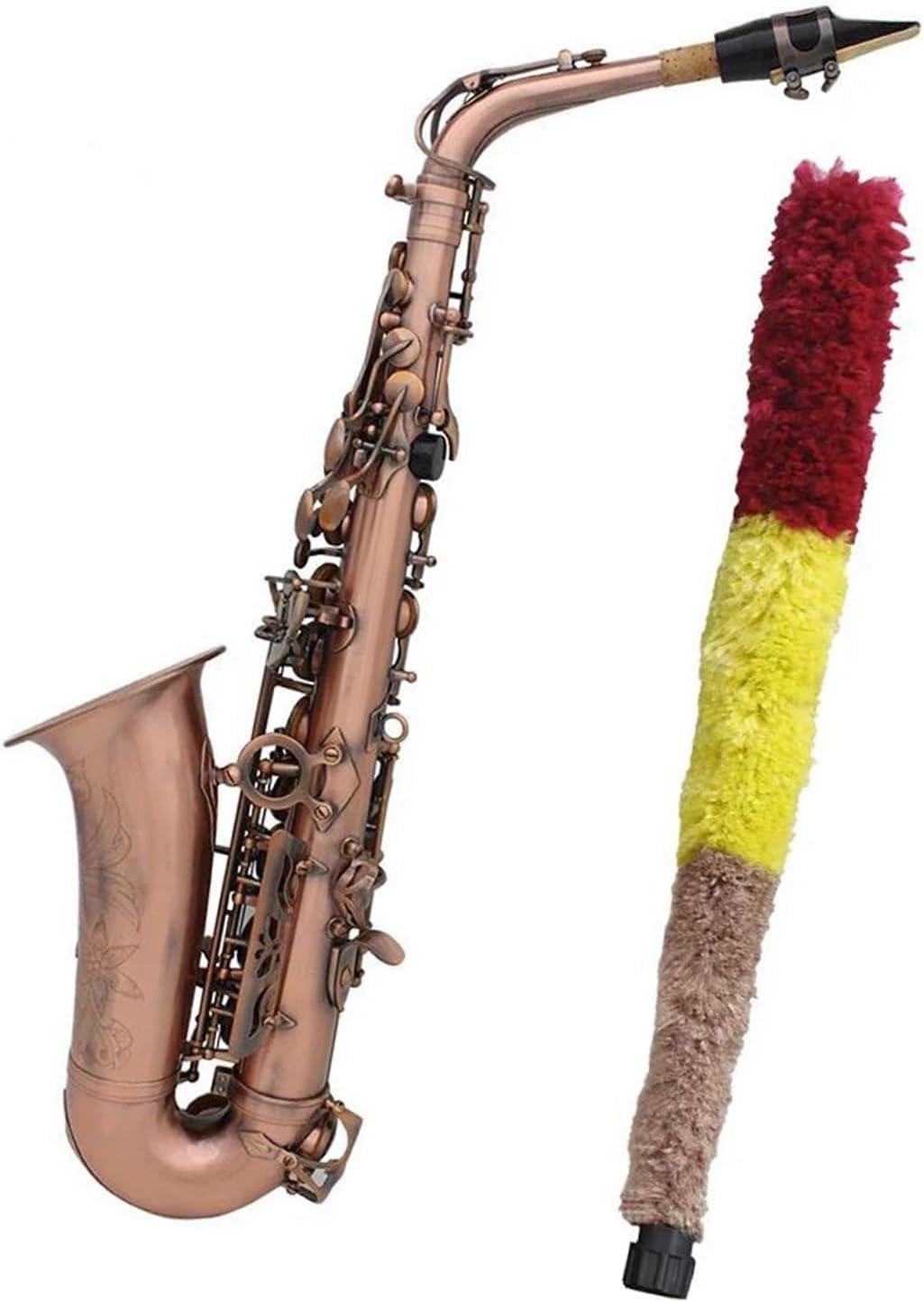 VBDEFRT Woodwind Instruments Professional Red Bronze Bend Eb E-flat Alto Saxophone Sax Key Carve Pattern With Case Gloves