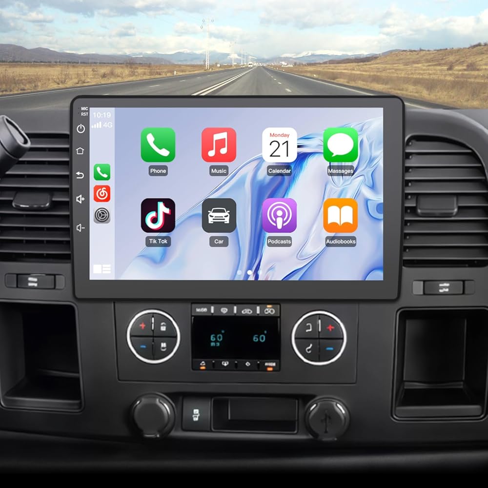 [4Core 64GB] Vratzn Car Radio for Chevy Silverado 2007-2013 Tahoe GMC Sierra Yukon, 10 Inch Touch Screen Silverado Radio with CarPlay Android Auto Bluetooth AM FM Head Unit