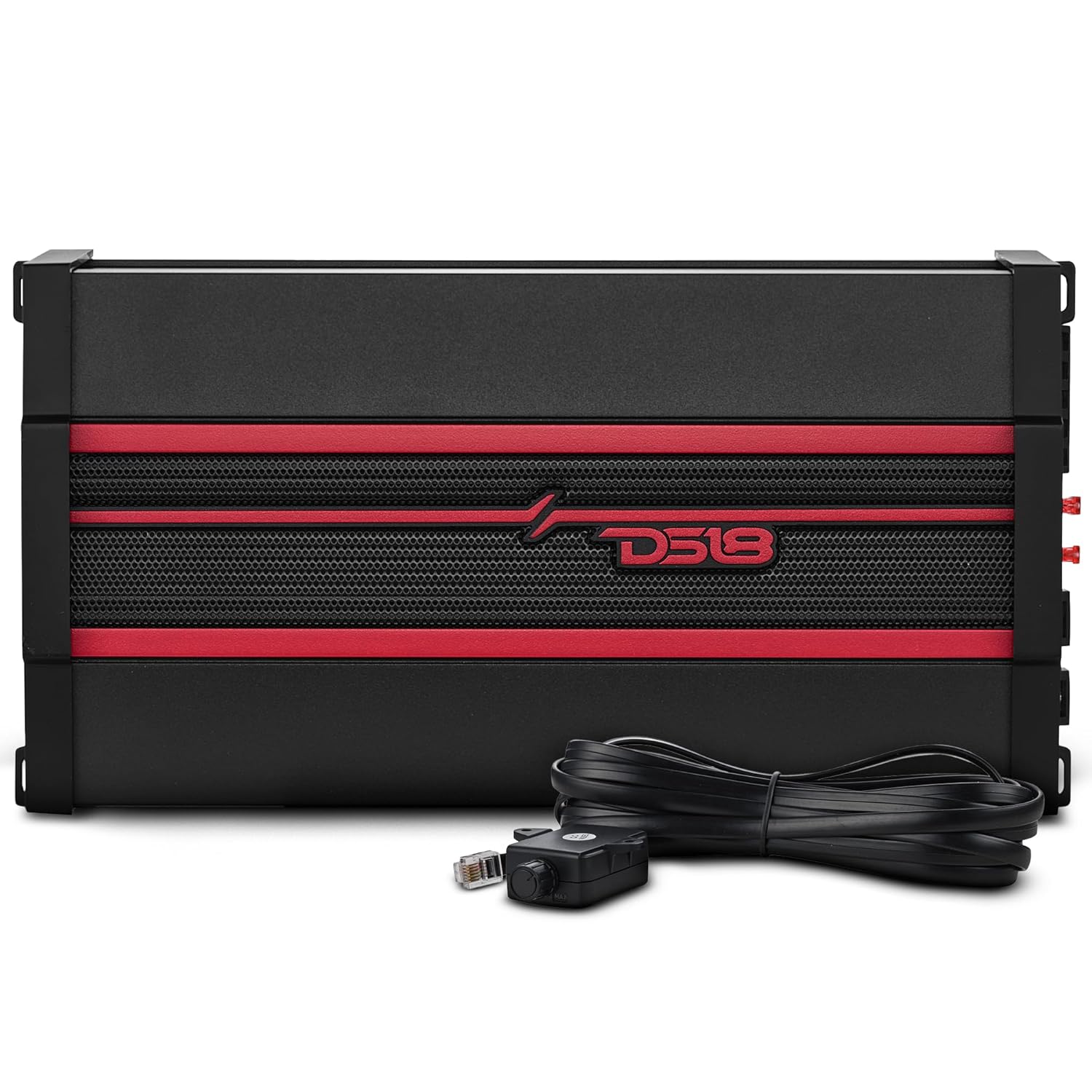 DS18 CANDY-X5B Amplifier in Black - Class D, 5 Channels, 2000 Watts Max, Digital, 1/2/4 Ohm, with Remote Subwoofer Level Controller - Compact Ampflier for Speakers in Car Audio System
