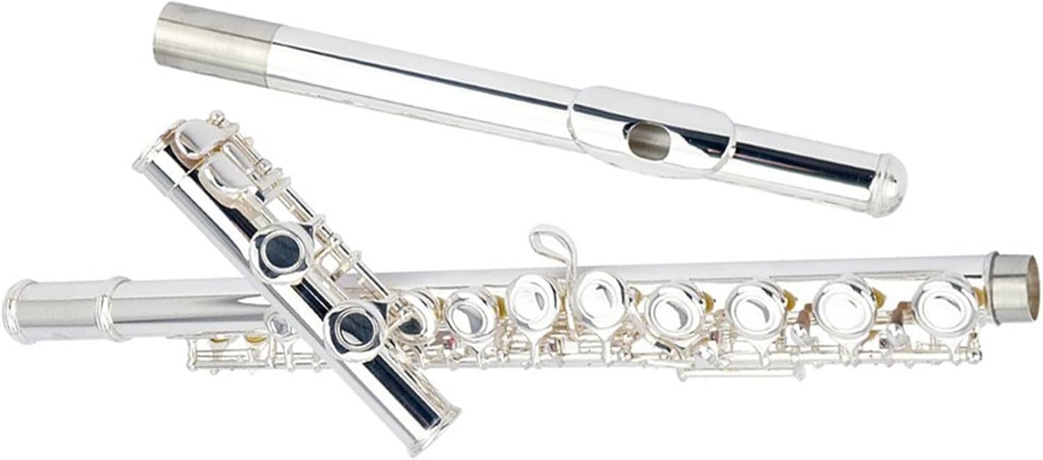 Flutes Musical Instrument Flute 16-Hole Closed-Hole Silver-Plated Musical Instrument C Tune E Key Beginner Standard Flute Wind Instrument