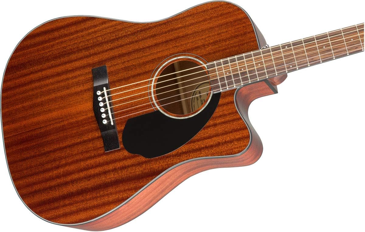 Fender CD-60SCE All-Mahogany Dreadnought Cutaway Acoustic Electric Guitar, with 2-Year Warranty, Fishman Pickup and Preamp System, Natural