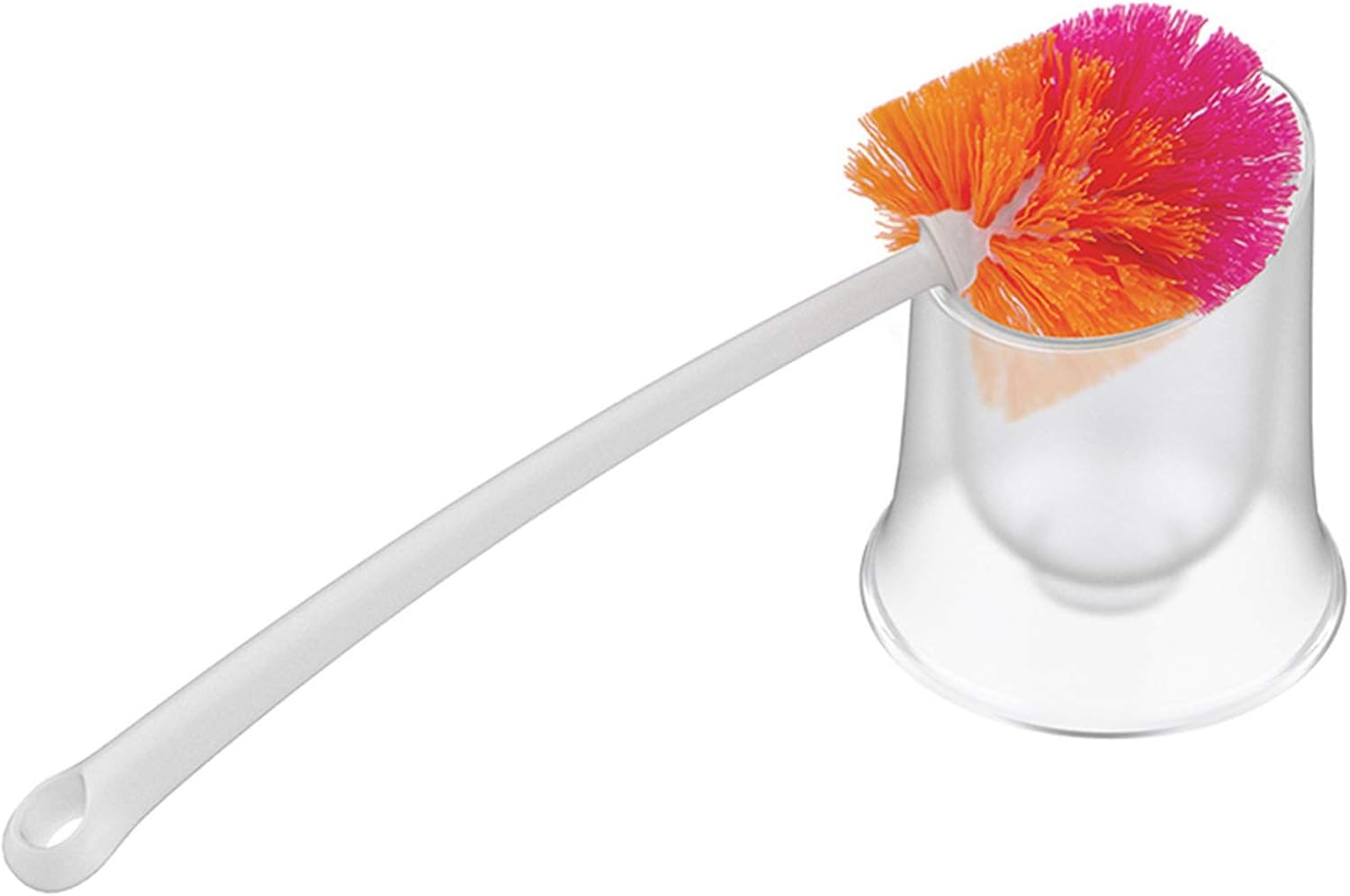 NLIAN- Ergonomic Handle Toilet Brush with Holder, Standing PP Toilet Brush Quick Drying Toilet Set with Soft Bristles for Bathroom 13x14x37cm