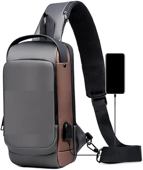 Anti Theft Sling Bag, USB Charging Sport Sling Anti-theft Shoulder Backpack, Waterproof Crossbody Bags