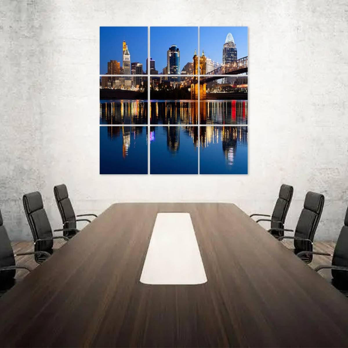 Art Acoustic Panels Cincinnati skyline 9 Packs Decorative Soundproof Wall Panels Large Sound Absorbing Padding for Studio Home Office 60