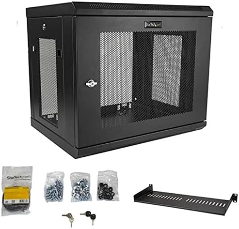 StarTech.com 2-Post 9U Wall Mount Network Cabinet w/ 1U Shelf, 19
