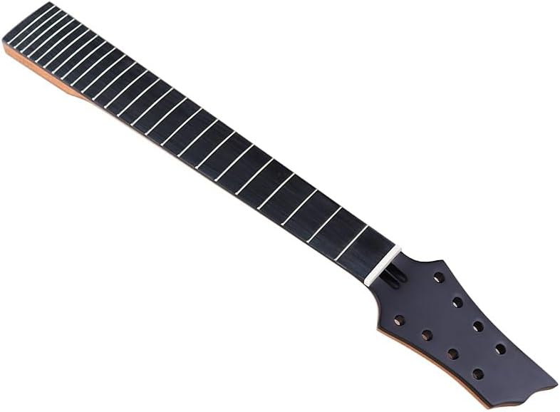 8 Strings Electric Guitar Neck 24 Frets Wood Neck Black Head With Double Truss Rod Double Back Line 7.5cm Heel Width