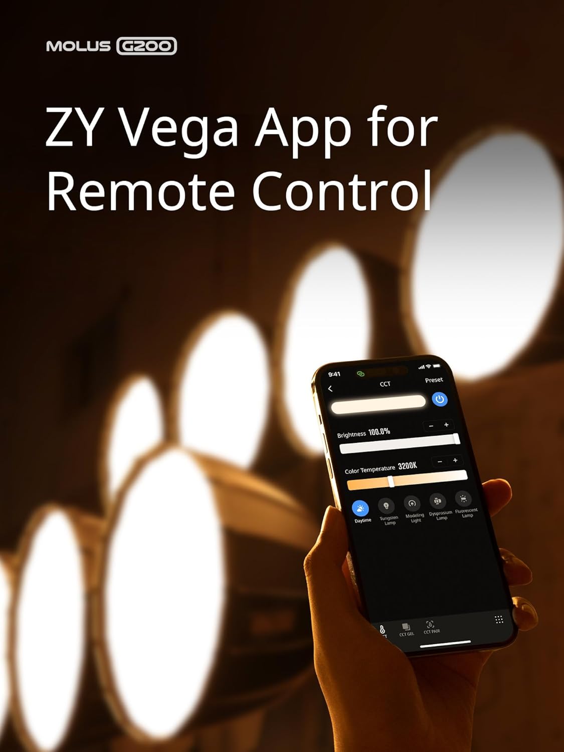 ZHIYUN Molus G200 [Official] 200W COB Video Light, Portable Continuous Output Lighting,2700-6500K 9460 lux@1m, LED Photography Lighting with Bowens Mount, APP Control, Ultra Quiet for Video Recording