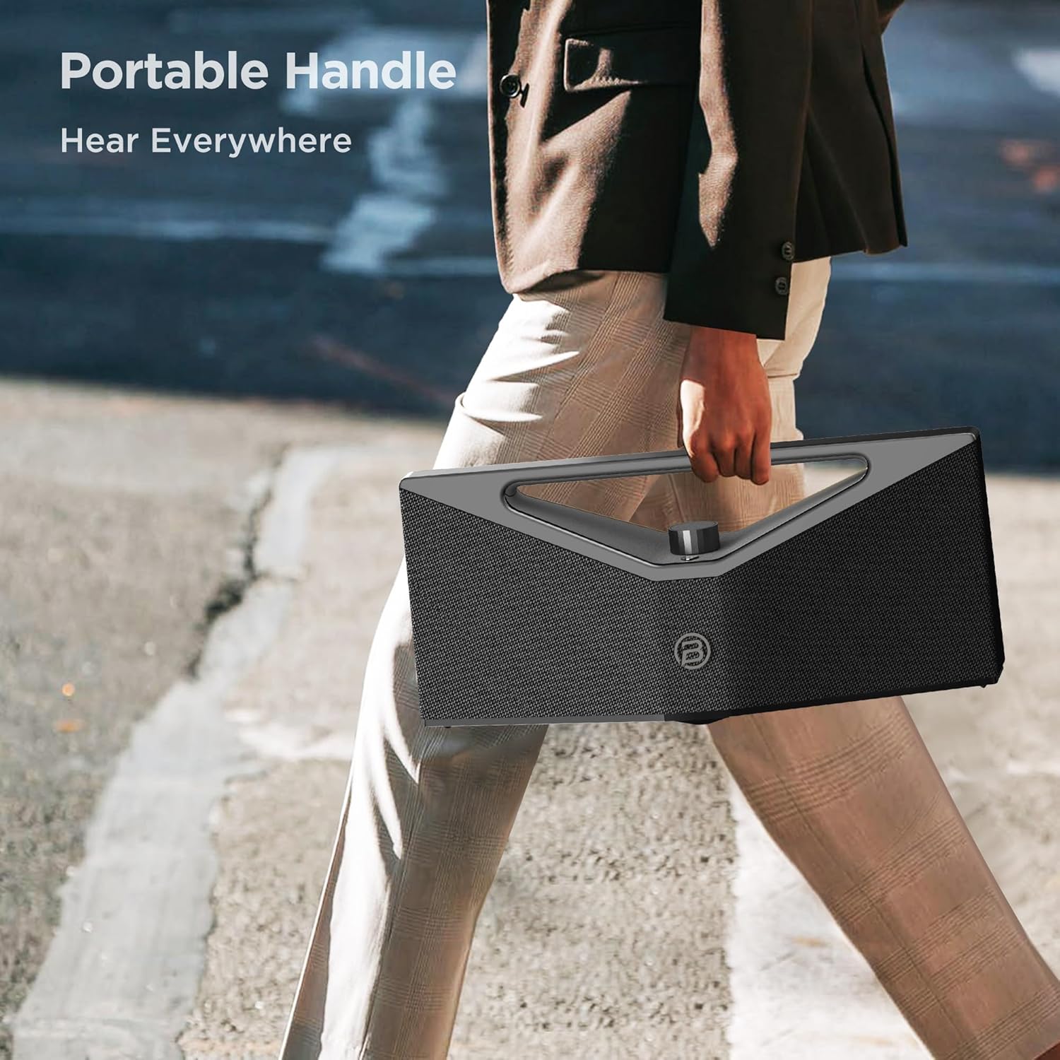 BUGANI Hi-Res Audio Bluetooth Speaker Loud 160W, Large Portable Bluetooth Speaker with Deep Bass Subwoofer, TWS Wireless Stereo, Waterproof Outdoor Party Speaker, 12H Playtime Gray