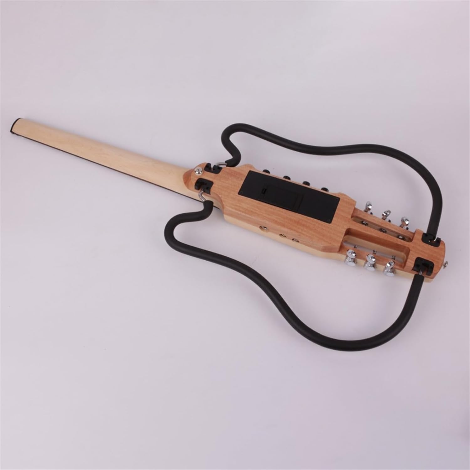 22 Frets Headless Electric Silent Travel Guitar, Rosewood Fingerboard, Built-In Effector, Portable, Foldable, Professional (Brown)