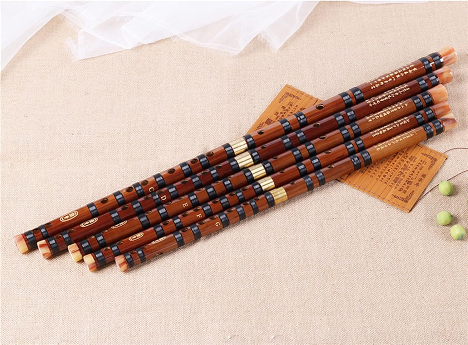 Bamboo Flute Professional Woodwind Flutes Musical Instruments C D E F G Key Chinese Dizi Transversal Flauta (F Key)