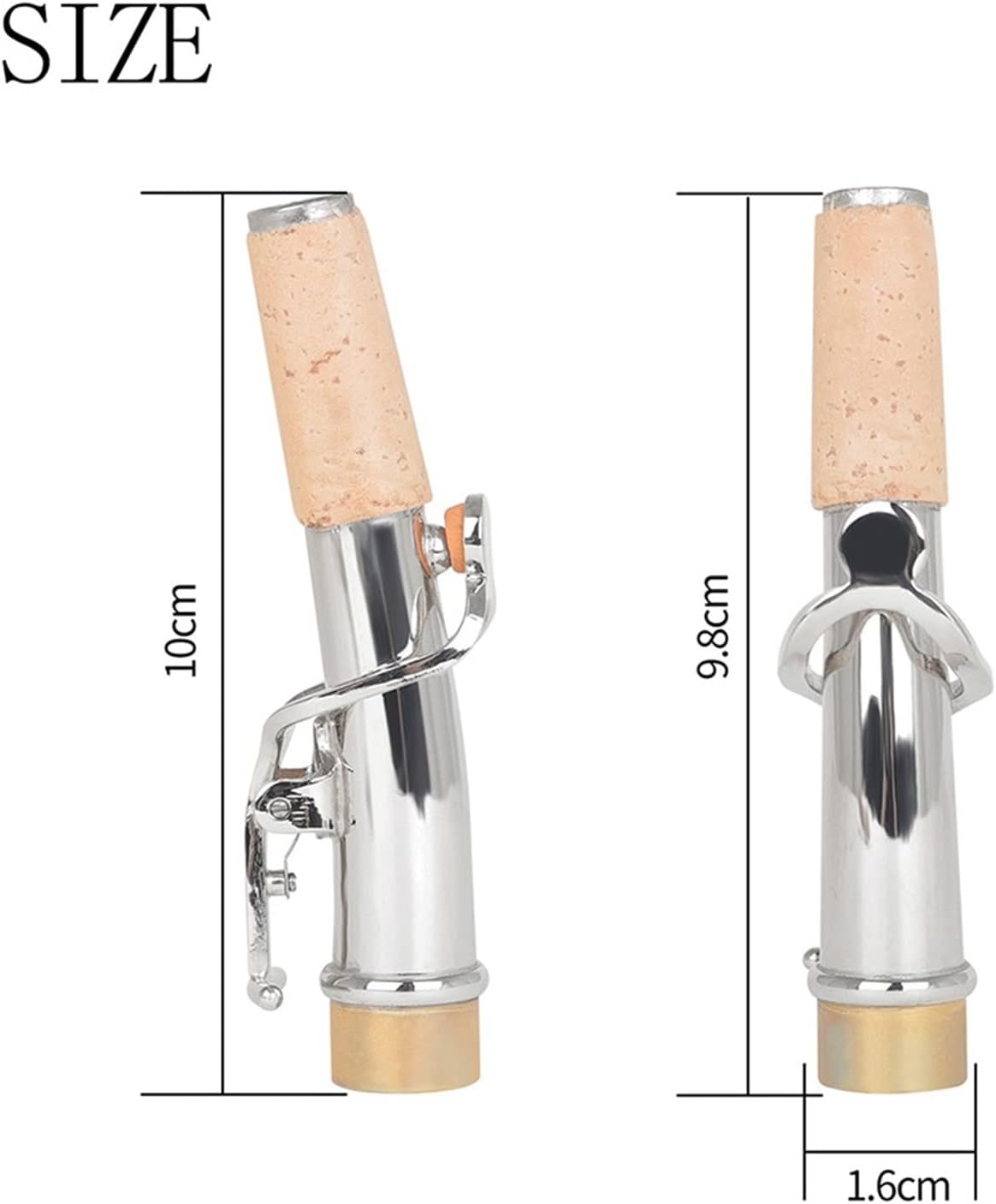 Saxophone Parts 2pcs of Saxophone Neck Sax Straight Neck+Curved Mouth Diameter 16.7mm Woodwind Instrument Accessories