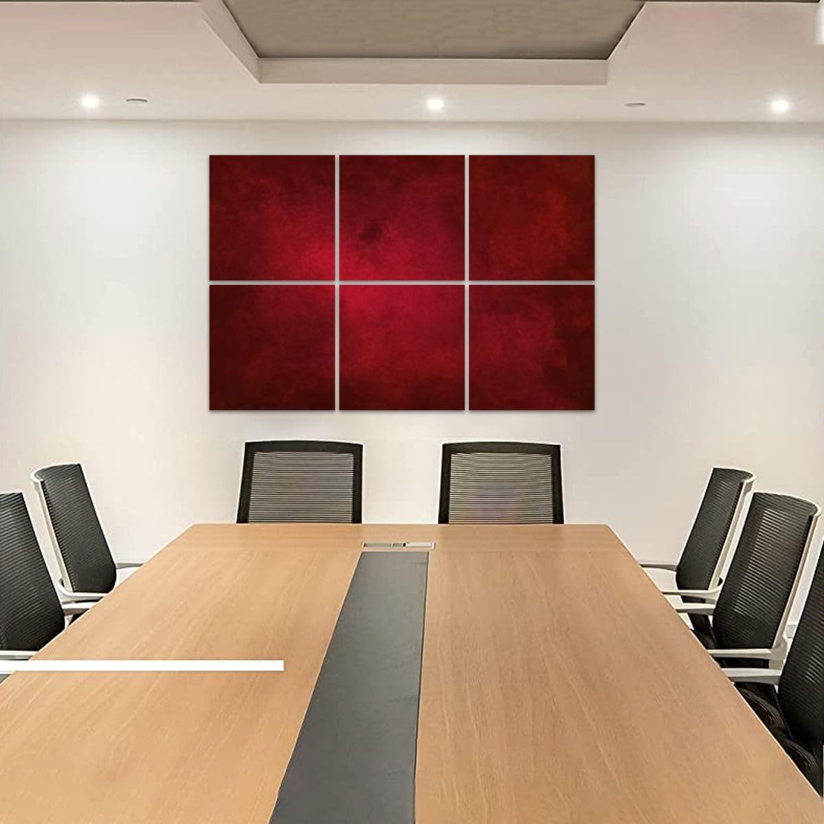 6 Pack Art Acoustic Panels Red Marbled Texture Christmas Color Soundproof Wall Panels Padding Decorative Sound Absorbing Panels 72