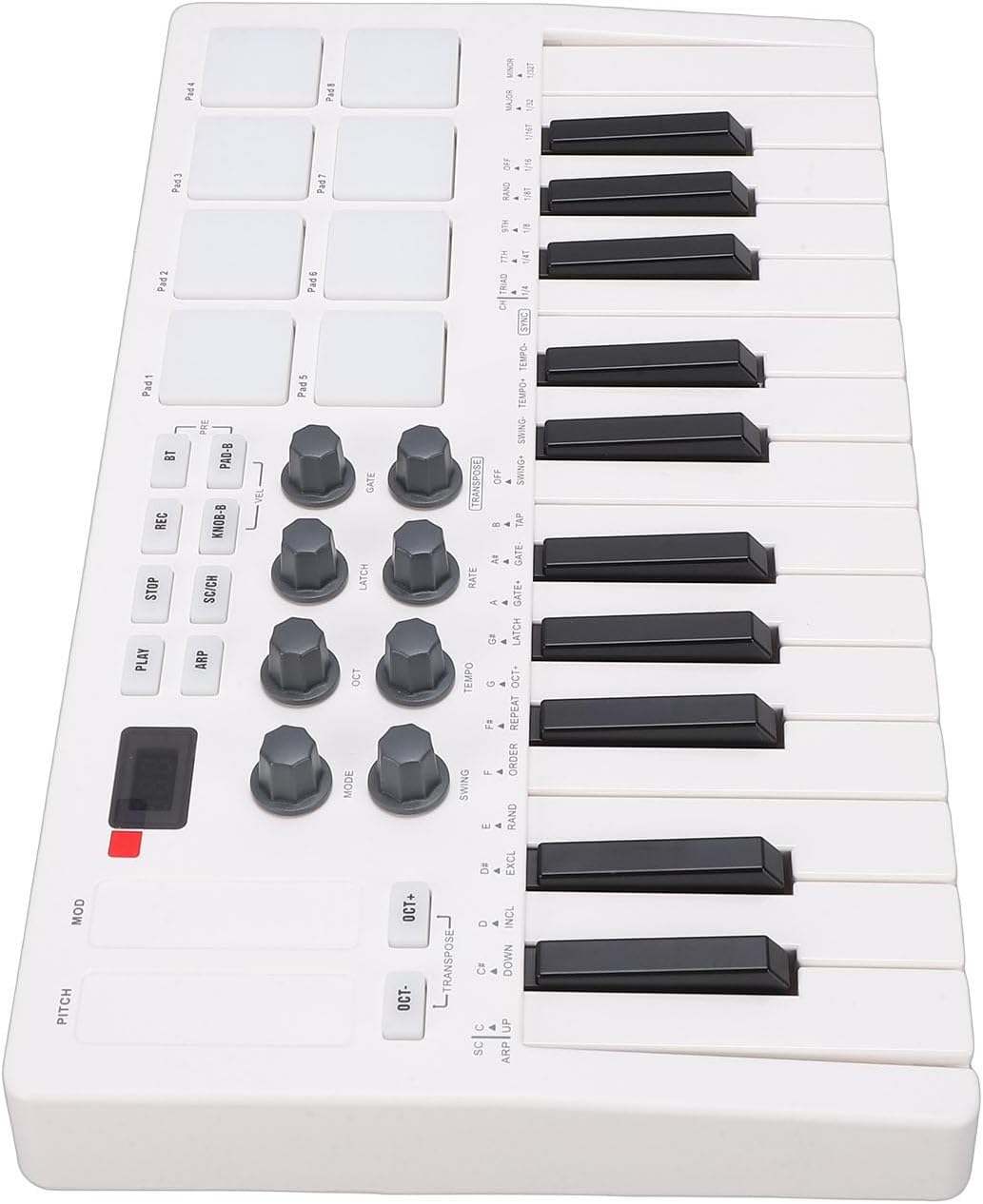 LiebeWH 25 Key MIDI Keyboard Controller Portable Music Production with 8 RGB Pads Connectivity for Computer Recording