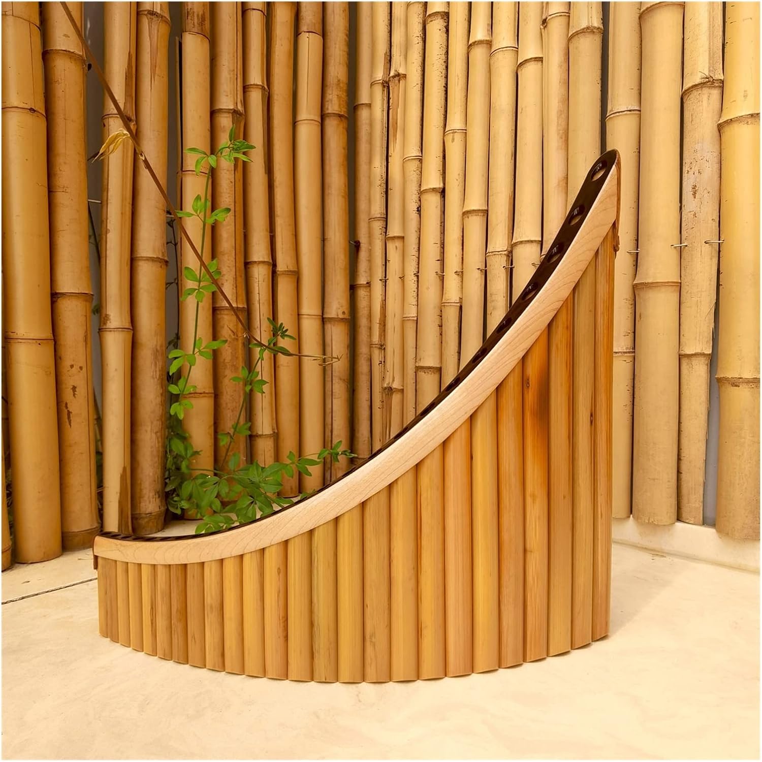 PanPipes Woodwind Instrument 25-Pipe C-Tune Tunable Bitter Bamboo Pan Flute Playing Musical Instrument (Color : 6)