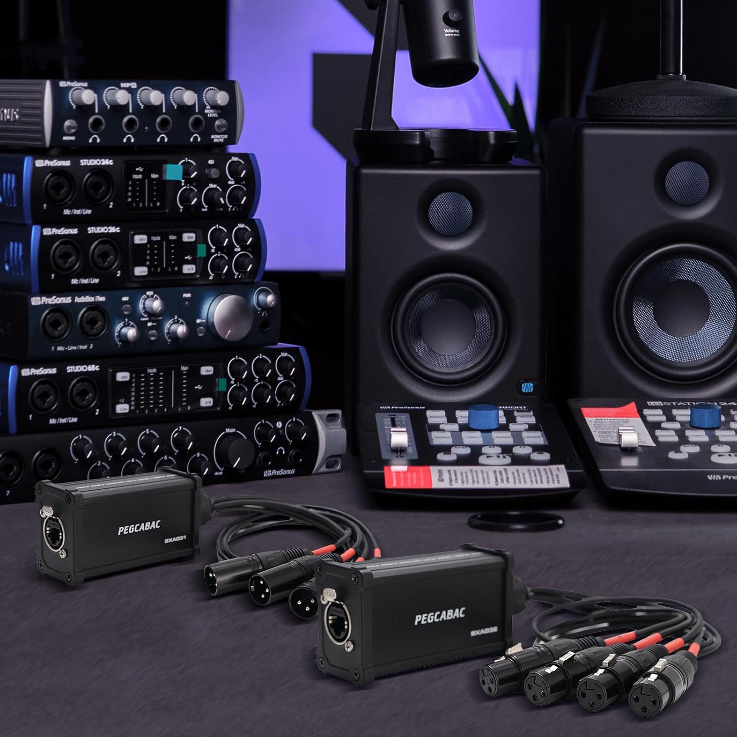 4 Channel Snake 3 Pin XLR/DMX/AES-EBU to Ethercon RJ45 Cat5/Cat6 Ethernet Extender for Stage Sound Lighting and Recording Studio with 2 Ft Breakout Cable(Male&Female)