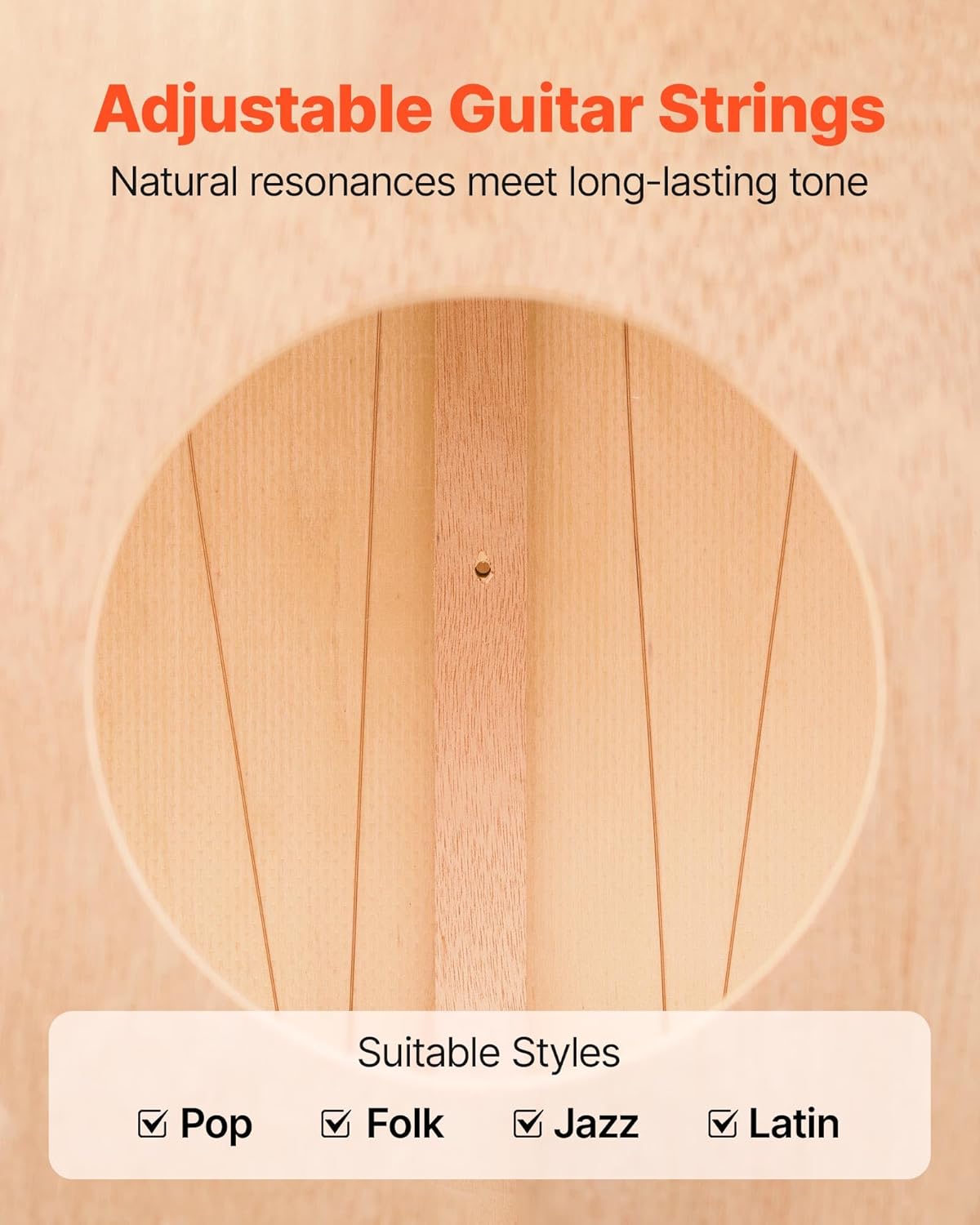 VEVOR Cajon Box Drum, with Internal Guitar Strings, Lightweight Wooden Percussion Box, Portable Birch Wood Drum Musical Instrument with Travel Bag, for Beginners and Professionals, 12 x 12 x 17 in