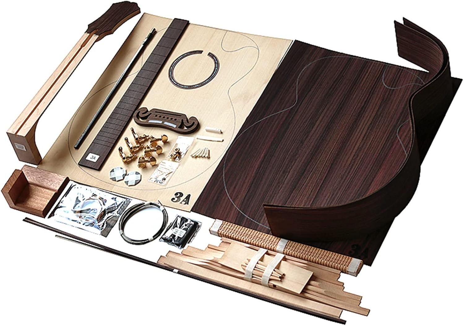 43 Inch 42 Inch Full Single Folk Guitar Accessories Making Material Set Combination Rosewood Guitar DIY Guitar Kit (Color : 1)