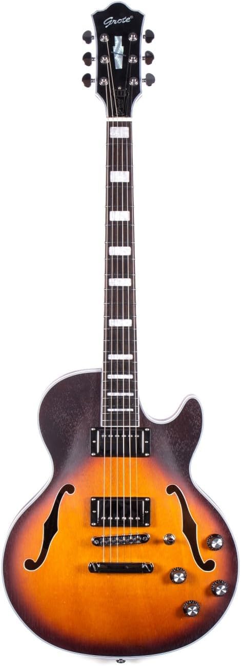LPF Semi-Hollow Body Electric Guitar,Matte Finish, Humbucker Pickups, mahogany Wood Body, mahogany Neck, Rosewood Fretboard, 6 Strings, Includes Guitarbag(GTLPF-02-black VS)