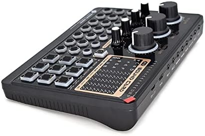 Multifunctional External Sound Card Audio Mixer Card 14 Effects for Music Recording Live Streaming