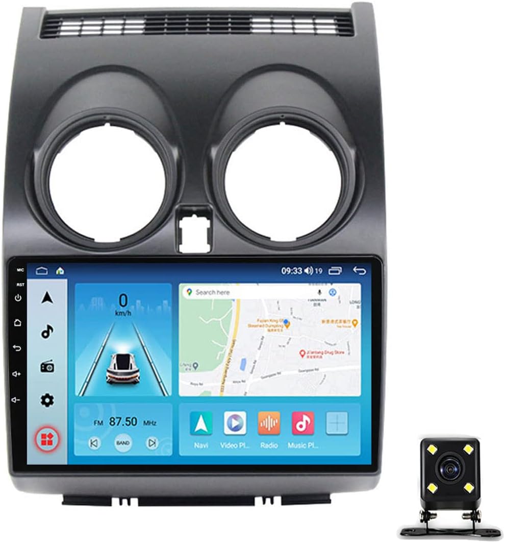 Double DIN Car Stereo with Bluetooth, 9 Inch Touchscreen Car Radio for Nissan Qashqai J10 2006~2013 with Backup Camera, Steering Wheel Controls, Mirror-Link, FM Car Audio Receiver