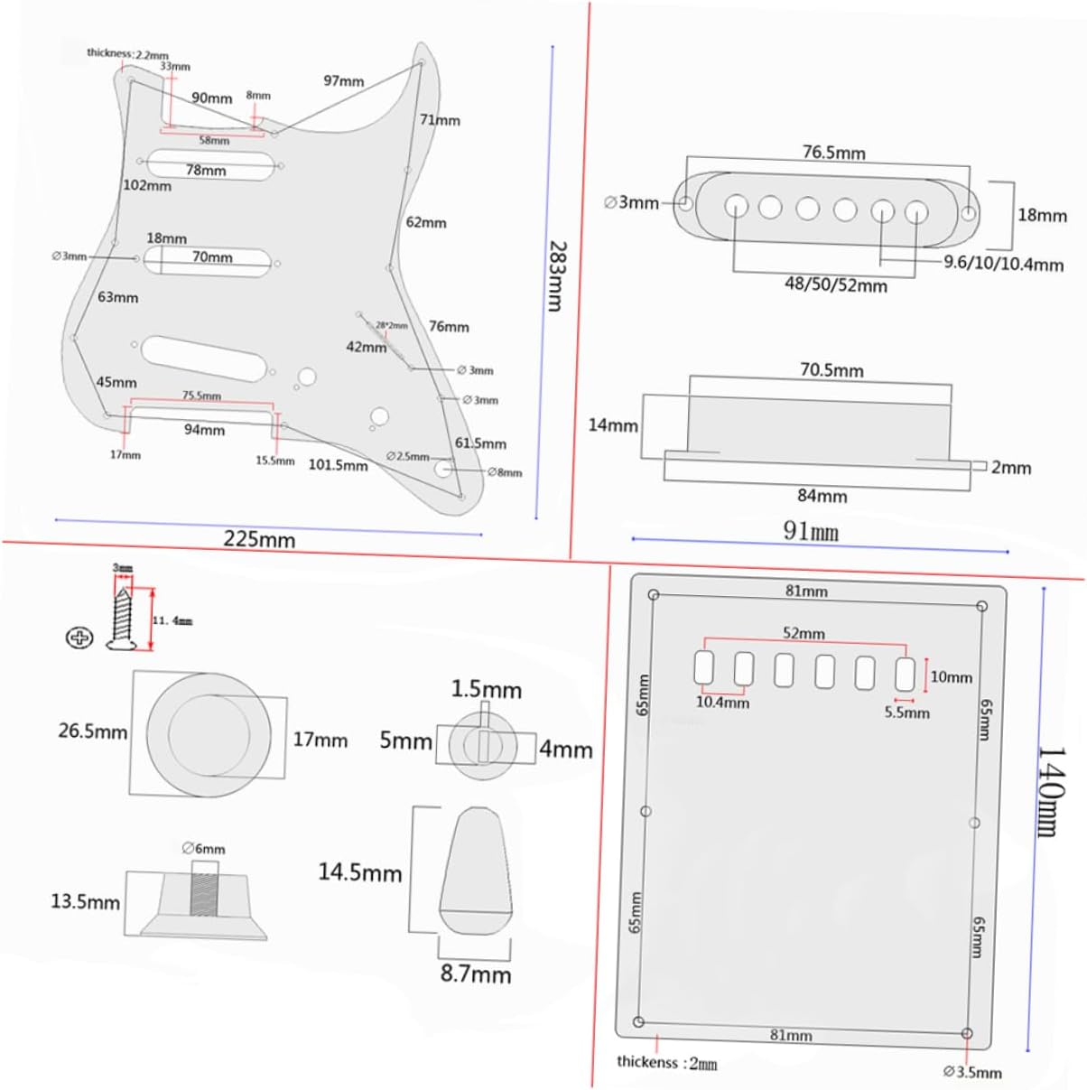 Electric Guitar Kit Diy Full Accessories Set Style Tremolo Bridge Electric Guitar Kits for Diy Enthusiasts