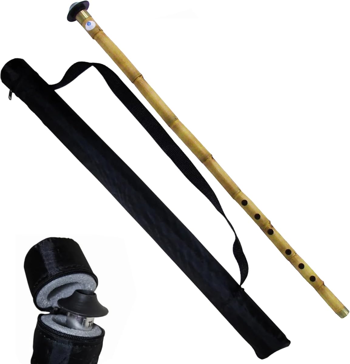 Turkish Reed, Bamboo Nay Nay Woodwind Flute with Protective carry Case (Broom (Re)= 58cm/23'')