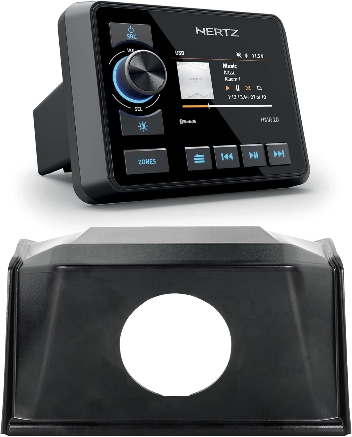 19+ Polaris RZR SPXRZRDASH2 Radio Mounting Kit and Hertz HMR-20 Waterproof Radio