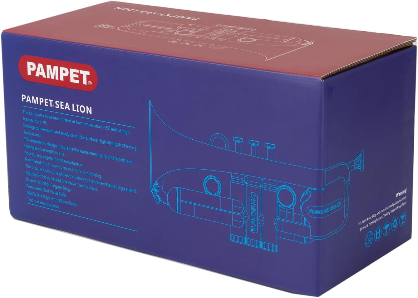 SEA LION Professional Plastic C Trumpet Standard Trumpets Trumpet Set for Student Beginner C Trumpet Instrument Black