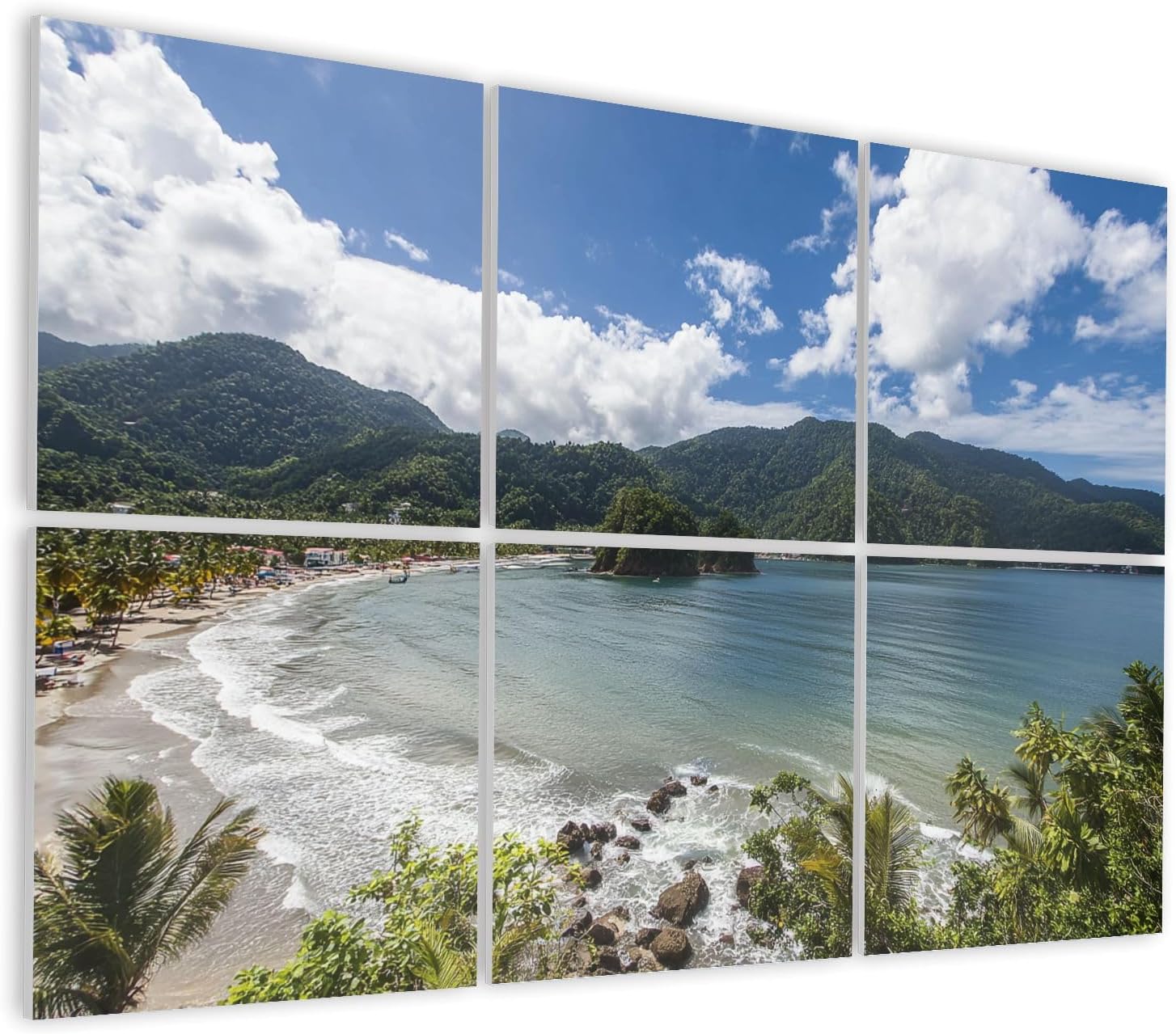 6 Pack Art Acoustic Panels Self Adhesive Maracas Beach Trinidad high viewpoint Caribbean Decorative Soundproof Wall Panels Sound Absorbing Panel 48