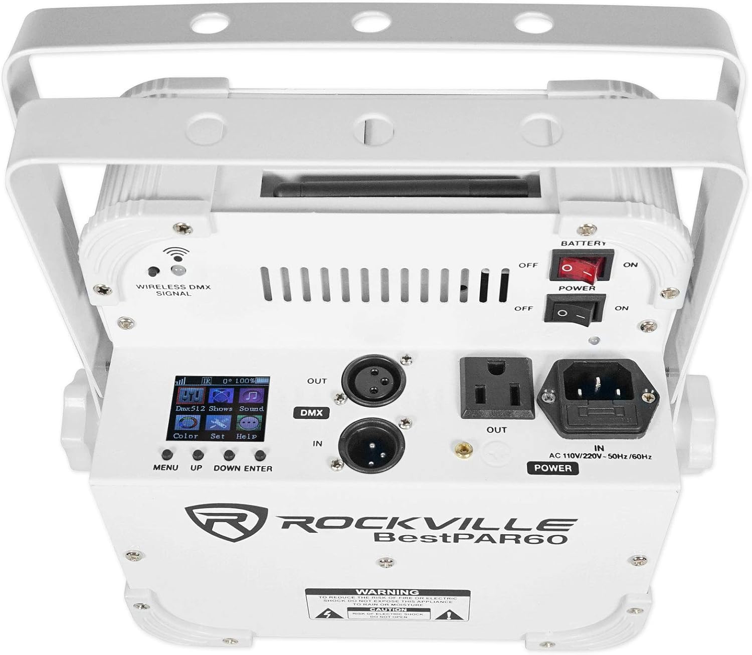 (2) Best PAR 60 White Rechargeable Wash Lights w/Wireless DMX+RGBWA+UV+Bag