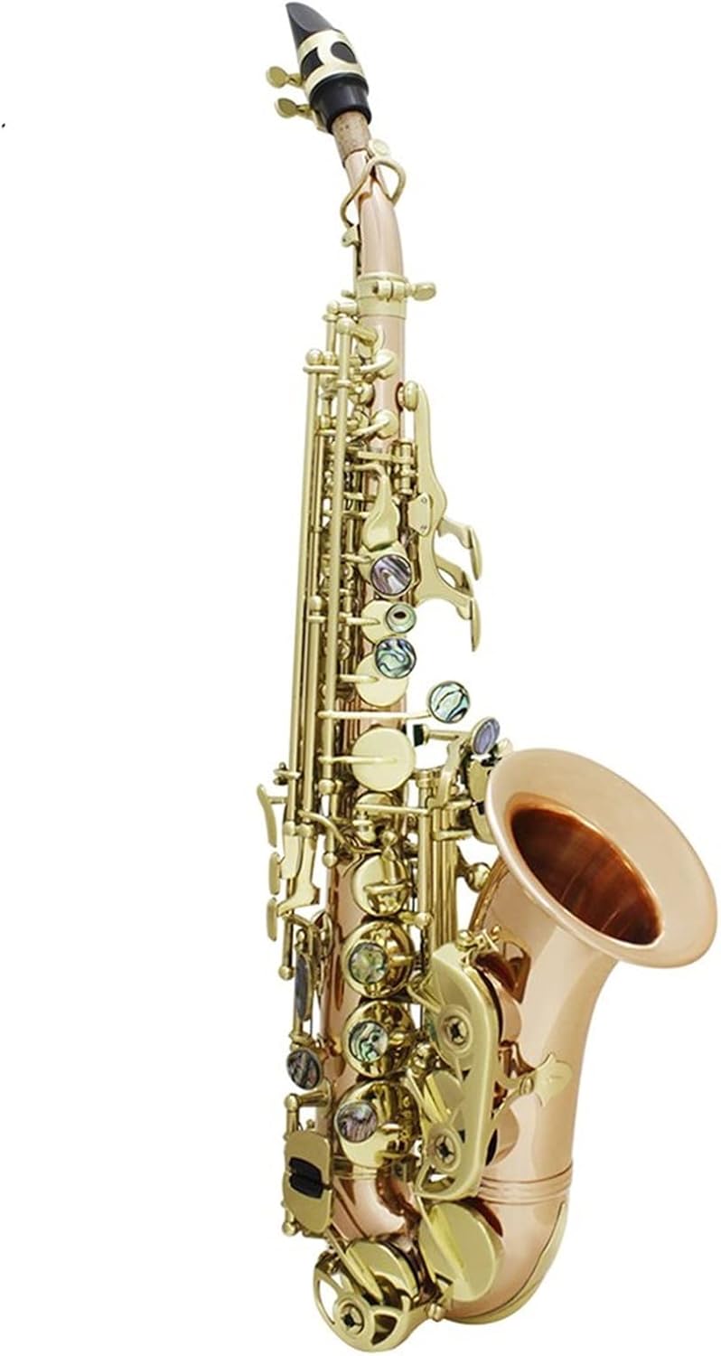 KESHUO Saxophone Phosphor Copper Gold-Plated Bb B Flat Sax Saxfone Woodwind Musical Instrument with Case Accessories Brass Sax Beginners Kit