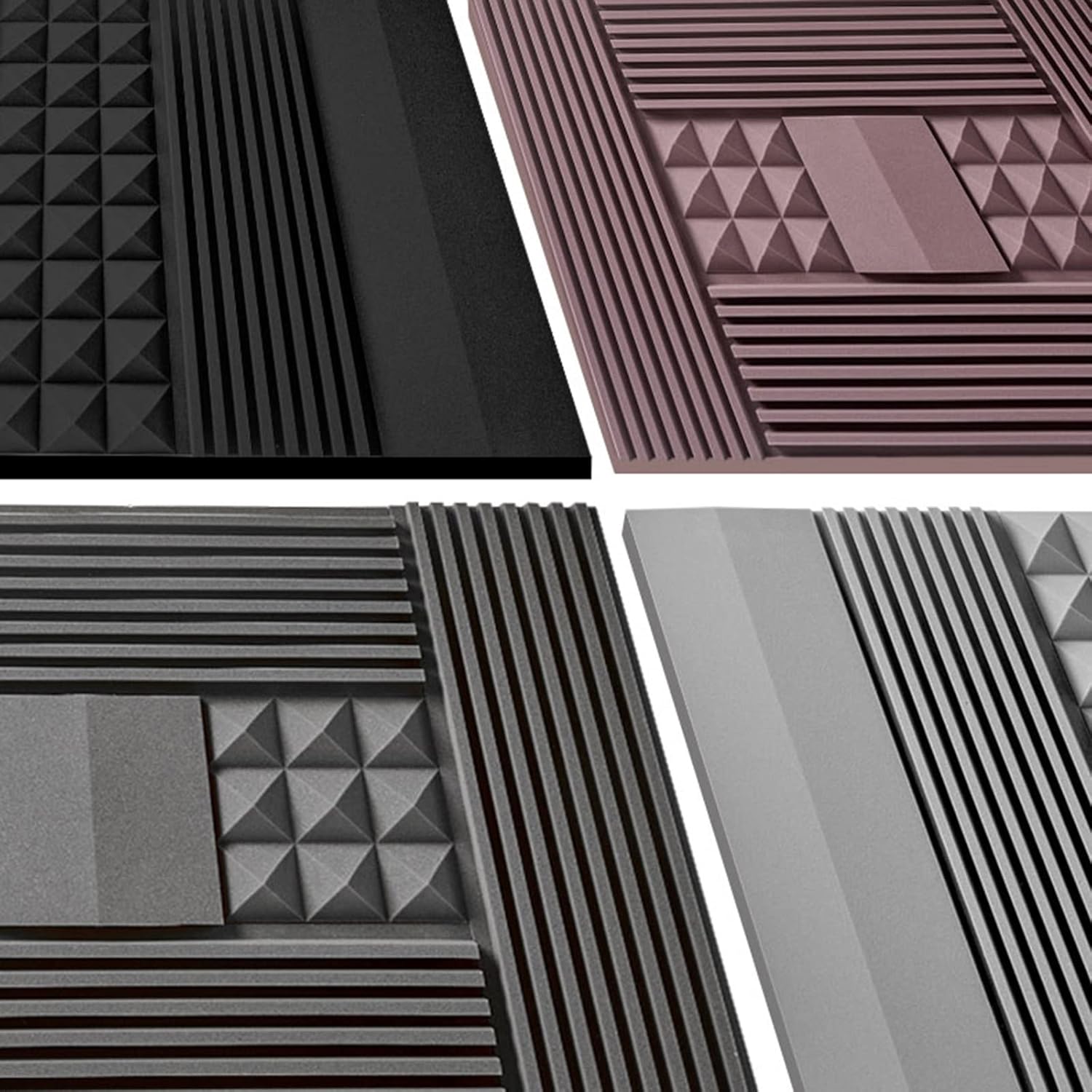 Soundproofing Foam Panels, Pyramid Acoustic Foam 7.5cm Thick Anti-inflammatory Sound Absor Foam Panels (#9 150 * 90 * 7.5cm) (#6 150 * 90 * 7.5CM)