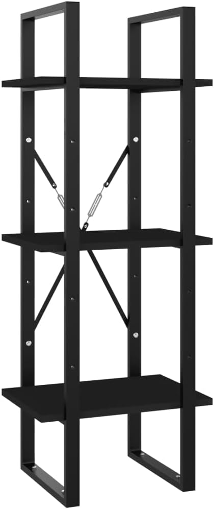 Black 3-Tier Bookcase 11.8