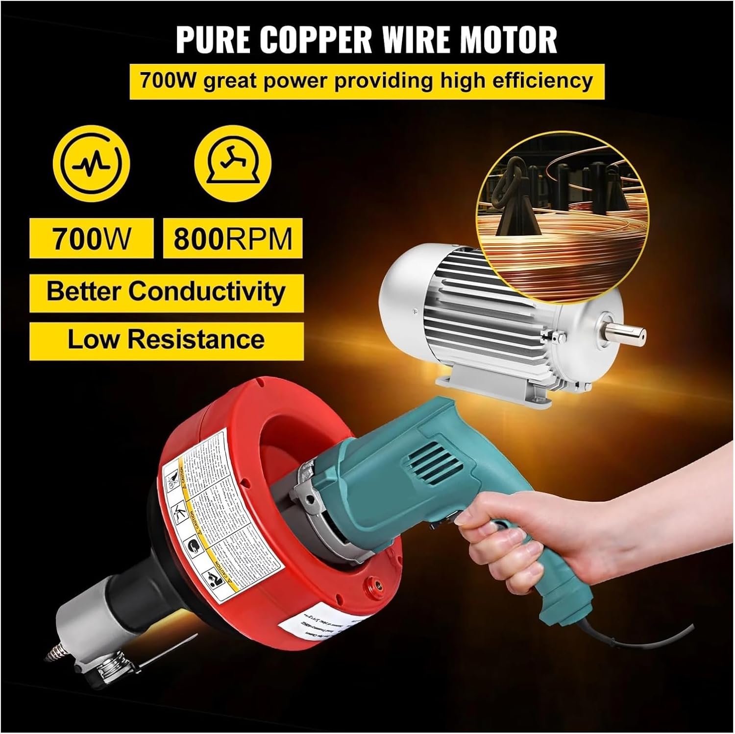 Handheld Electric Drain Cleaner 20-65 Mm Manual Pipe Unblocker Kitchen Sink Toilet Sewer Dred Cleaning Clogs Machine 8M