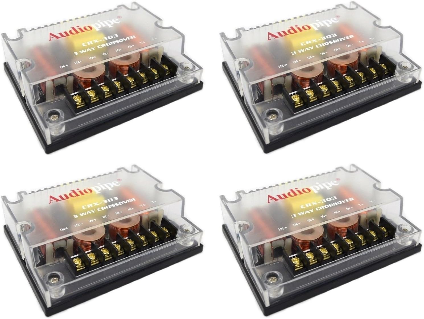 4 Pc 3 Way Crossover CRX-303 300 Watts Passive Crossover Car Audio Tweeter