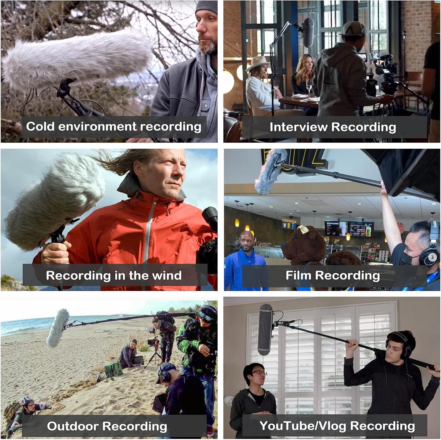 Micolive Upgrade Microphone Windshield Blimp,Windscreen Protect Cage with Shock Mount Suspension System,XLR Cable, Furry Deadcat Compatible with Rode NTG1/2/3/4/5 AT875R,Boya/MKE 600 Shotgun Mic