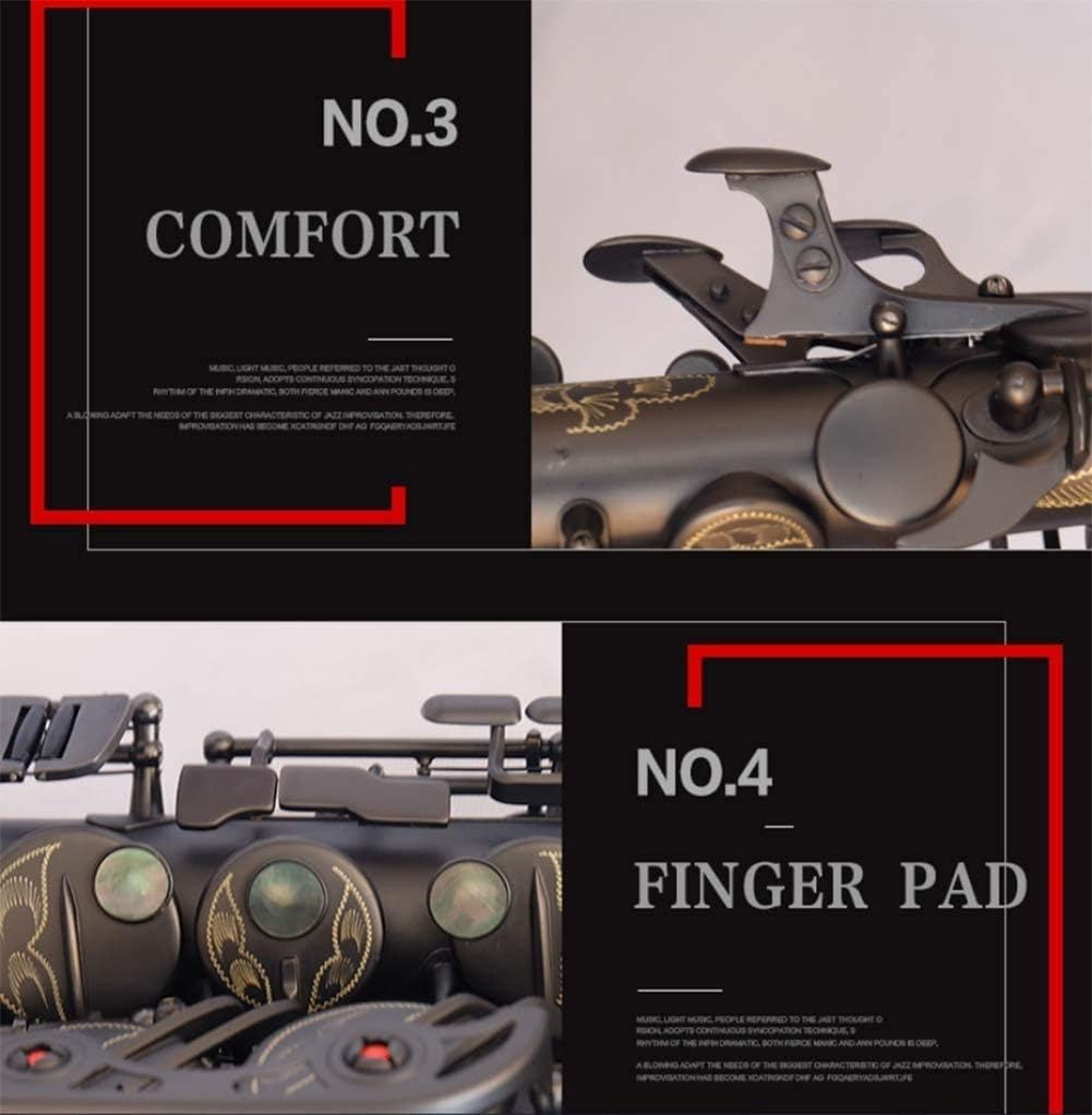 Saxophone Blue Laquer, Alto Saxophone Brass Lacquered Gold E Flat Sax Key Type Woodwind Instrument with Cleaning Brush Cloth Gloves Cork