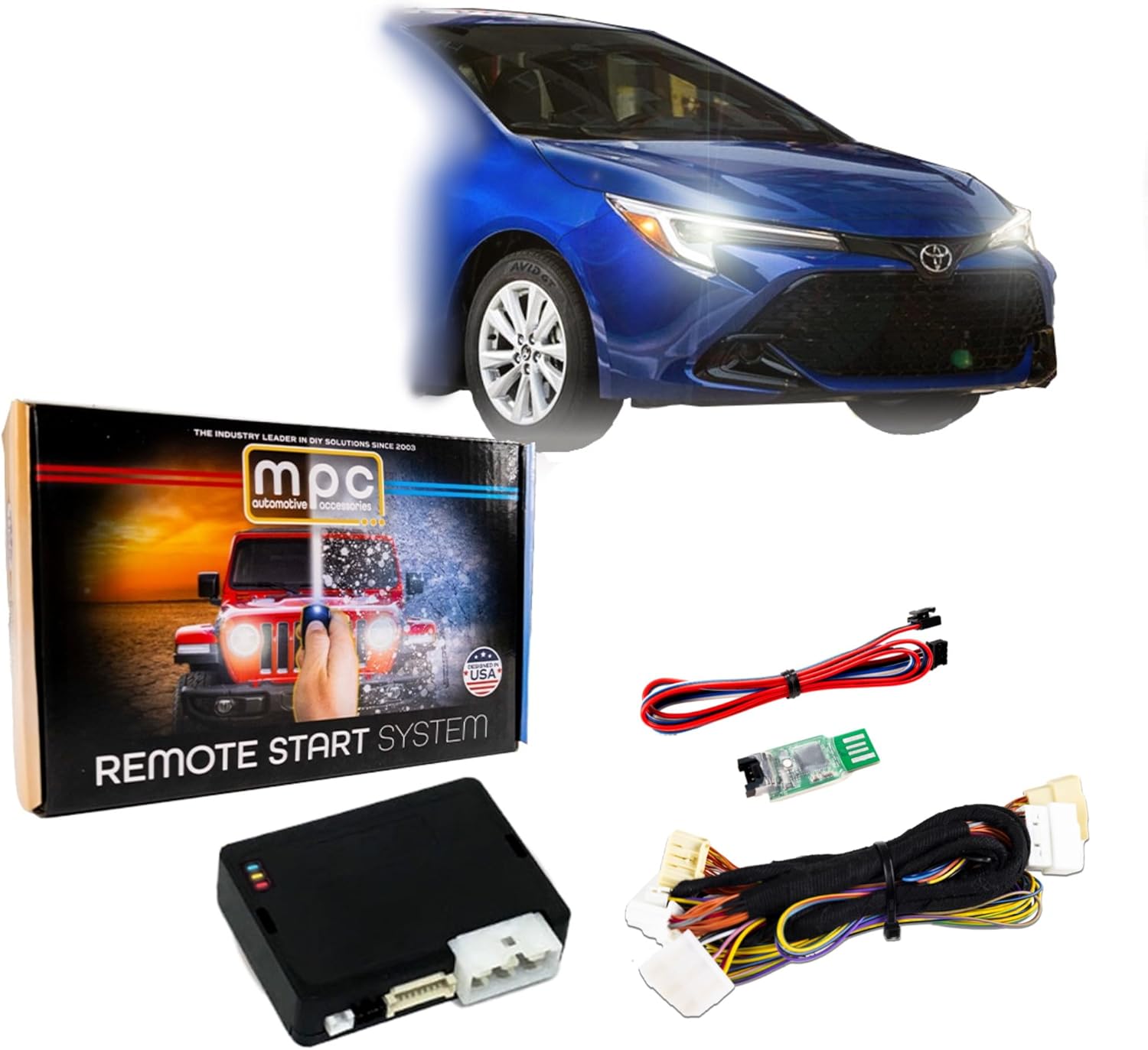 MPC Remote Starter Compatible with 2023-2025 Toyota Corolla Hybrid Push-to-Start | Plugin T-Harness - Factory Remote Activated - Press 3X to Start - Custom Firmware Preloaded - USA Tech Support