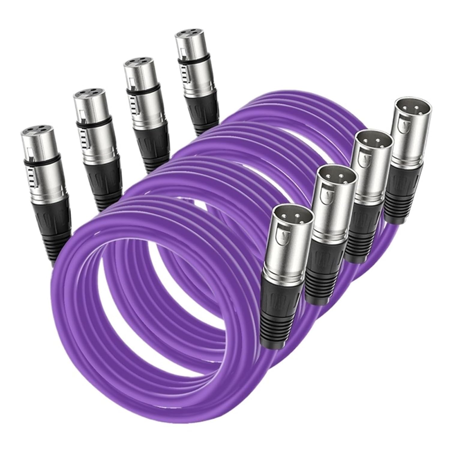 4Pack Microphone Cable XLR Male to Female Balanced Interconnect Cord 3 Pin Mic Auido Cord for Microphone Speaker Mixing Board(7.5m)