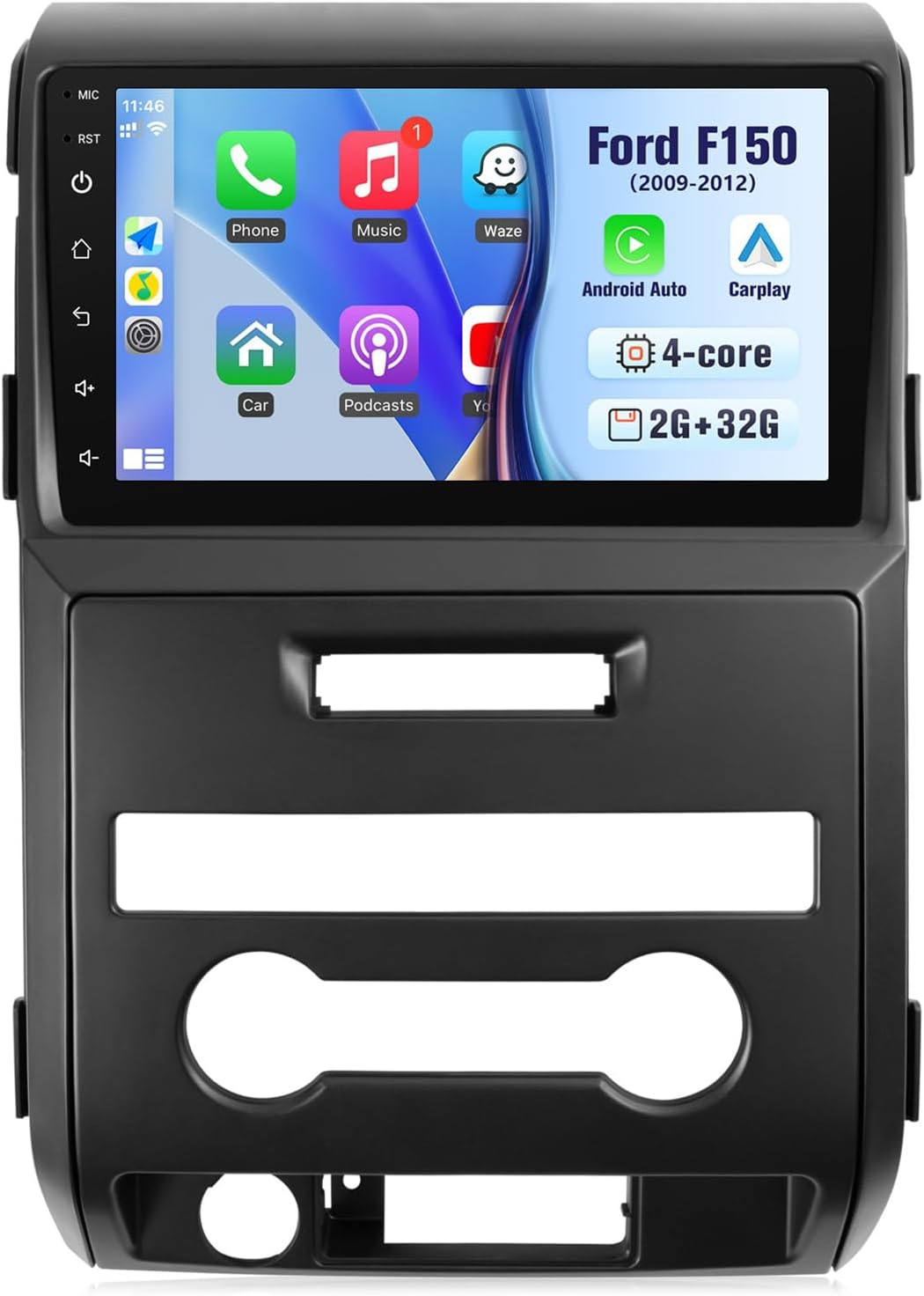 Leadfan Car Stereo for Ford F150 F-150 2009 2010 2011 2012 with Wireless Carplay Android Auto, 2+32G 9 inch Touch Screen Car Stereo Bluetooth in Dash GPS Navigation WiFi FM Backup Camera