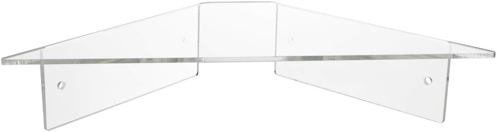 Source One Corner Shelf Clear Heavy Duty Acrylic Bathroom Bedroom Office Professional (Large)