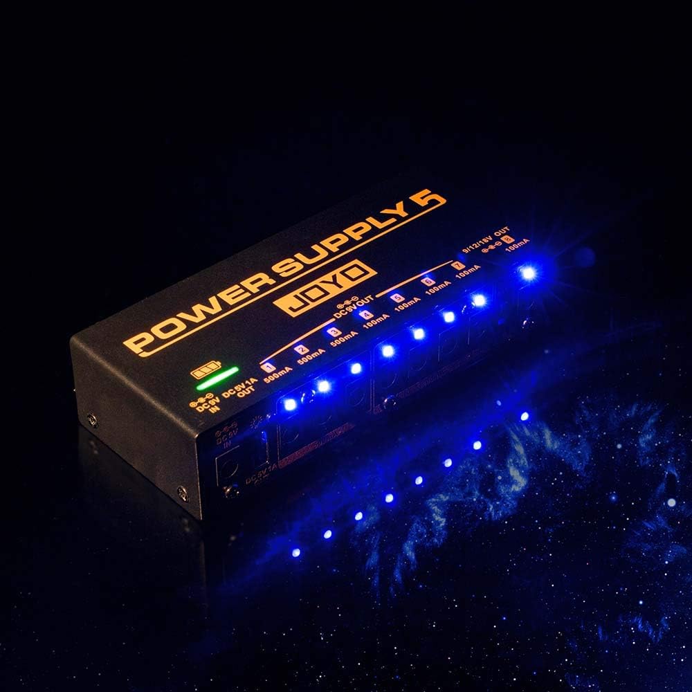 JOYO R-08 Cab Box Electric & Bass Guitar Effect Pedal Bundle with JP-05 Pedal Power Supply Built-in Rechargeable Battery