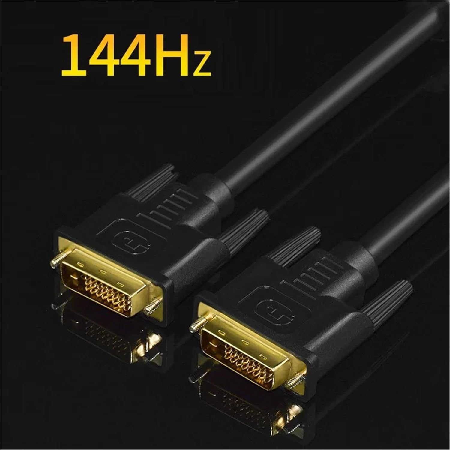DVI Cable DVI-D 24+1 pin 1080P@144HZ 2K@60HZ Male to Male DVI to DVI Cable for Projector Laptop DVD HDTV Xbox 1.5m/3m/5m/8m(1.5m)